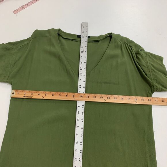 Madewell T Shirt Dress Womens M Medium Olive Green Novel Shift Drapey Side Vents - Picture 7 of 15
